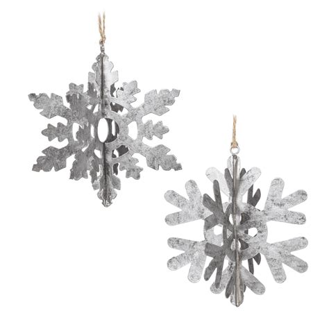 house of lloyd metal snowflakes|3D Metal Snowflake Ornament Set of 4 .